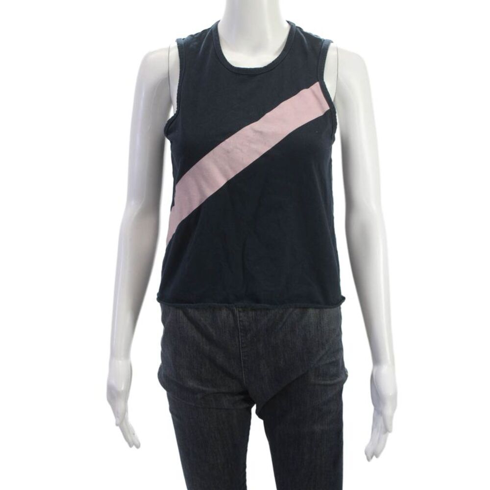Splits 59 Womens Striped Dark Blue Cotton Sleeveless Tank Size XS